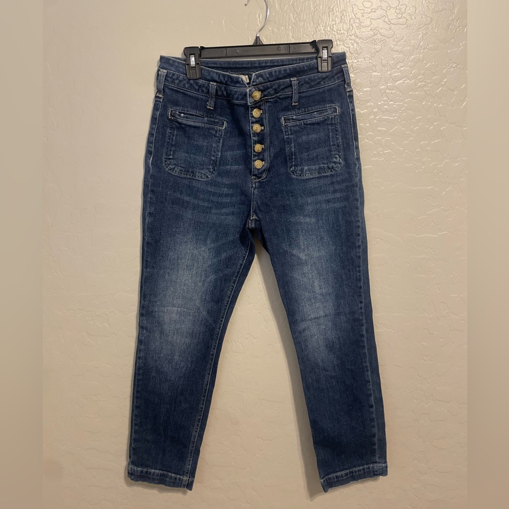 Anthropologie $128 Pilcro Ultra High-Rise Slim Utility Jeans